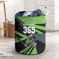 Custom Green Extreme Motocross Laundry Basket Dirt Bike Rider Design - Wonder Print Shop