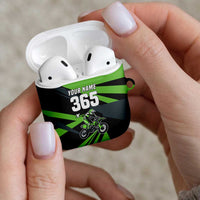 Custom Green Extreme Motocross AirPods Case Dirt Bike Rider Design - Wonder Print Shop