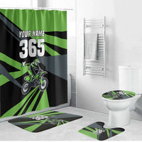 Custom Green Extreme Motocross Bathroom Set Dirt Bike Rider Design - Wonder Print Shop