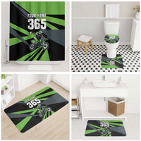 Custom Green Extreme Motocross Bathroom Set Dirt Bike Rider Design - Wonder Print Shop