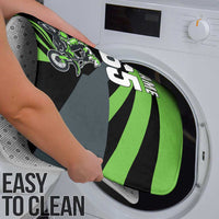 Custom Green Extreme Motocross Bathroom Set Dirt Bike Rider Design - Wonder Print Shop