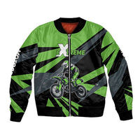 Custom Green Extreme Motocross Bomber Jacket Dirt Bike Rider Design - Wonder Print Shop