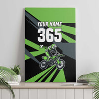 Custom Green Extreme Motocross Canvas Wall Art Dirt Bike Rider Design - Wonder Print Shop
