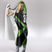 Custom Green Extreme Motocross Hooded Blanket Dirt Bike Rider Design - Wonder Print Shop
