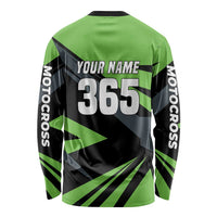 Custom Green Extreme Motocross Long Sleeve Shirt Dirt Bike Rider Design - Wonder Print Shop