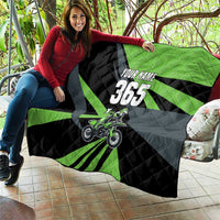 Custom Green Extreme Motocross Quilt Dirt Bike Rider Design - Wonder Print Shop