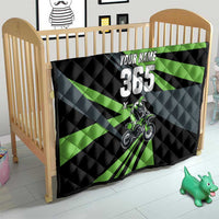 Custom Green Extreme Motocross Quilt Dirt Bike Rider Design - Wonder Print Shop