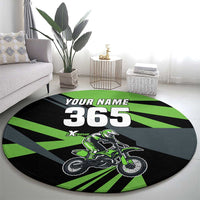 Custom Green Extreme Motocross Round Carpet Dirt Bike Rider Design - Wonder Print Shop