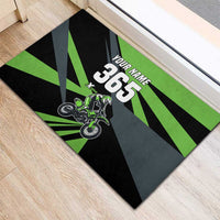 Custom Green Extreme Motocross Rubber Doormat Dirt Bike Rider Design - Wonder Print Shop