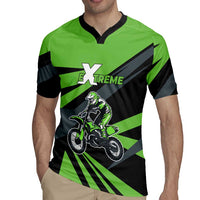 Custom Green Extreme Motocross Rugby Jersey Dirt Bike Rider Design - Wonder Print Shop