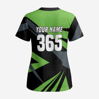 Custom Green Extreme Motocross Scrub Top Dirt Bike Rider Design - Wonder Print Shop