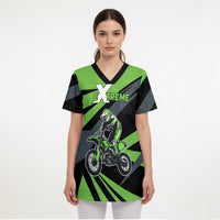 Custom Green Extreme Motocross Scrub Top Dirt Bike Rider Design - Wonder Print Shop