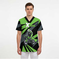 Custom Green Extreme Motocross Scrub Top Dirt Bike Rider Design - Wonder Print Shop