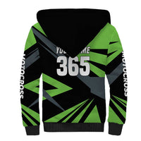 Custom Green Extreme Motocross Sherpa Hoodie Dirt Bike Rider Design - Wonder Print Shop