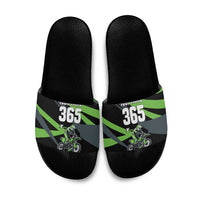 Custom Green Extreme Motocross Slide Sandals Dirt Bike Rider Design - Wonder Print Shop