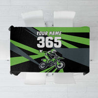 Custom Green Extreme Motocross Tablecloth Dirt Bike Rider Design - Wonder Print Shop
