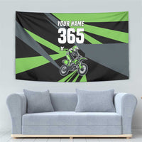 Custom Green Extreme Motocross Tapestry Dirt Bike Rider Design - Wonder Print Shop