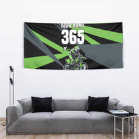 Custom Green Extreme Motocross Tapestry Dirt Bike Rider Design - Wonder Print Shop