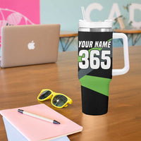 Custom Green Extreme Motocross Tumbler With Handle Dirt Bike Rider Design - Wonder Print Shop