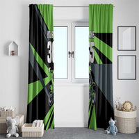 Custom Green Extreme Motocross Window Curtain Dirt Bike Rider Design - Wonder Print Shop