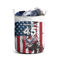 Custom American Flag Motocross Laundry Basket with Eagle Graphic - Wonder Print Shop