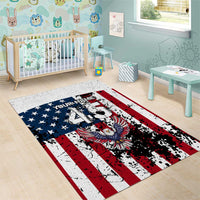 Custom American Flag Motocross Area Rug with Eagle Graphic - Wonder Print Shop
