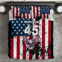Custom American Flag Motocross Bedding Set with Eagle Graphic - Wonder Print Shop