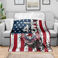 Custom American Flag Motocross Blanket with Eagle Graphic - Wonder Print Shop