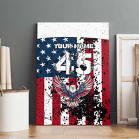 Custom American Flag Motocross Canvas Wall Art with Eagle Graphic - Wonder Print Shop