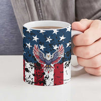 Custom American Flag Motocross Ceramic Mug with Eagle Graphic - Wonder Print Shop
