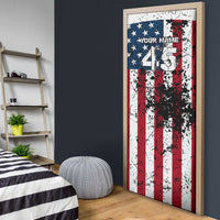 Custom American Flag Motocross Door Cover with Eagle Graphic - Wonder Print Shop