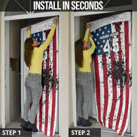Custom American Flag Motocross Door Cover with Eagle Graphic - Wonder Print Shop