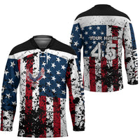 Custom American Flag Motocross Hockey Jersey with Eagle Graphic - Wonder Print Shop