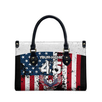 Custom American Flag Motocross Leather Bag with Eagle Graphic - Wonder Print Shop