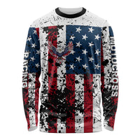 Custom American Flag Motocross Long Sleeve Shirt with Eagle Graphic - Wonder Print Shop