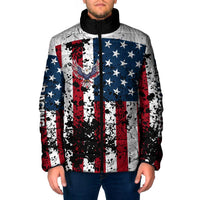 Custom American Flag Motocross Padded Jacket with Eagle Graphic - Wonder Print Shop