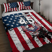 Custom American Flag Motocross Quilt Bed Set with Eagle Graphic - Wonder Print Shop