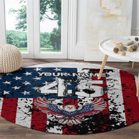 Custom American Flag Motocross Round Carpet with Eagle Graphic - Wonder Print Shop