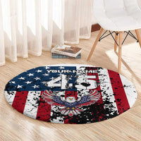 Custom American Flag Motocross Round Carpet with Eagle Graphic - Wonder Print Shop
