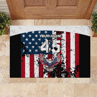 Custom American Flag Motocross Rubber Doormat with Eagle Graphic - Wonder Print Shop