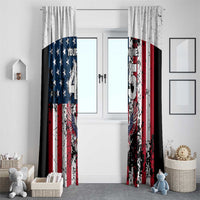 Custom American Flag Motocross Window Curtain with Eagle Graphic - Wonder Print Shop