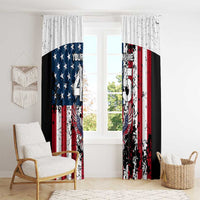 Custom American Flag Motocross Window Curtain with Eagle Graphic - Wonder Print Shop