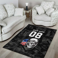 Custom American Flag Skull Motocross Area Rug - Wonder Print Shop
