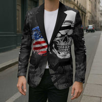 Custom American Flag Skull Motocross Blazer - Wonder Print Shop