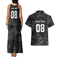 Custom American Flag Skull Motocross Couples Matching Tank Maxi Dress and Hawaiian Shirt - Wonder Print Shop