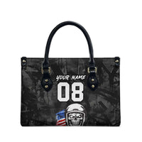 Custom American Flag Skull Motocross Leather Bag - Wonder Print Shop