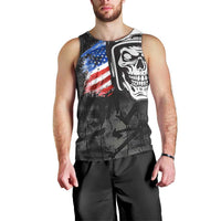 Custom American Flag Skull Motocross Men Tank Top - Wonder Print Shop