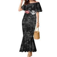 Custom American Flag Skull Motocross Mermaid Dress - Wonder Print Shop