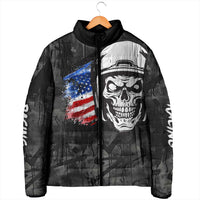 Custom American Flag Skull Motocross Padded Jacket - Wonder Print Shop