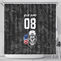 Custom American Flag Skull Motocross Shower Curtain - Wonder Print Shop
